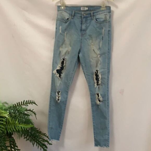 LOLO DEMIN HIGH WAIST DISTRESSED JEANS‎ 13 - Picture 1 of 5